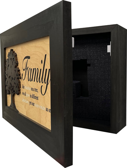 Bellewood Designs - Secured Gun Storage Cabinet with Family Branches (Black)