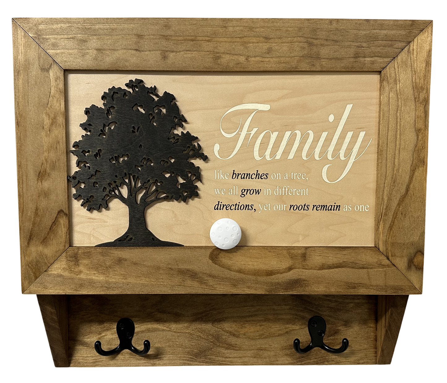 Bellewood Designs - Family Tree Gun Safe Coat Rack - Handcrafted Wooden Gun Cabinets - Gun Shelf Hidden Storage for Rifles, Shotguns, & Handguns - Quick Access Hidden Wall Safe