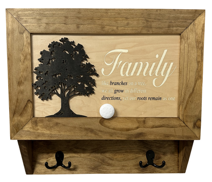 Bellewood Designs - Family Tree Gun Safe Coat Rack - Handcrafted Wooden Gun Cabinets - Gun Shelf Hidden Storage for Rifles, Shotguns, & Handguns - Quick Access Hidden Wall Safe