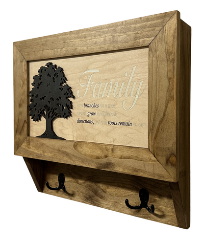 Bellewood Designs - Family Tree Gun Safe Coat Rack - Handcrafted Wooden Gun Cabinets - Gun Shelf Hidden Storage for Rifles, Shotguns, & Handguns - Quick Access Hidden Wall Safe