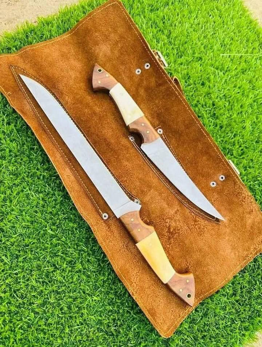 KBS Knives Fillet Knife Set – Stainless 440C Steel with Rosewood & Bone Handles