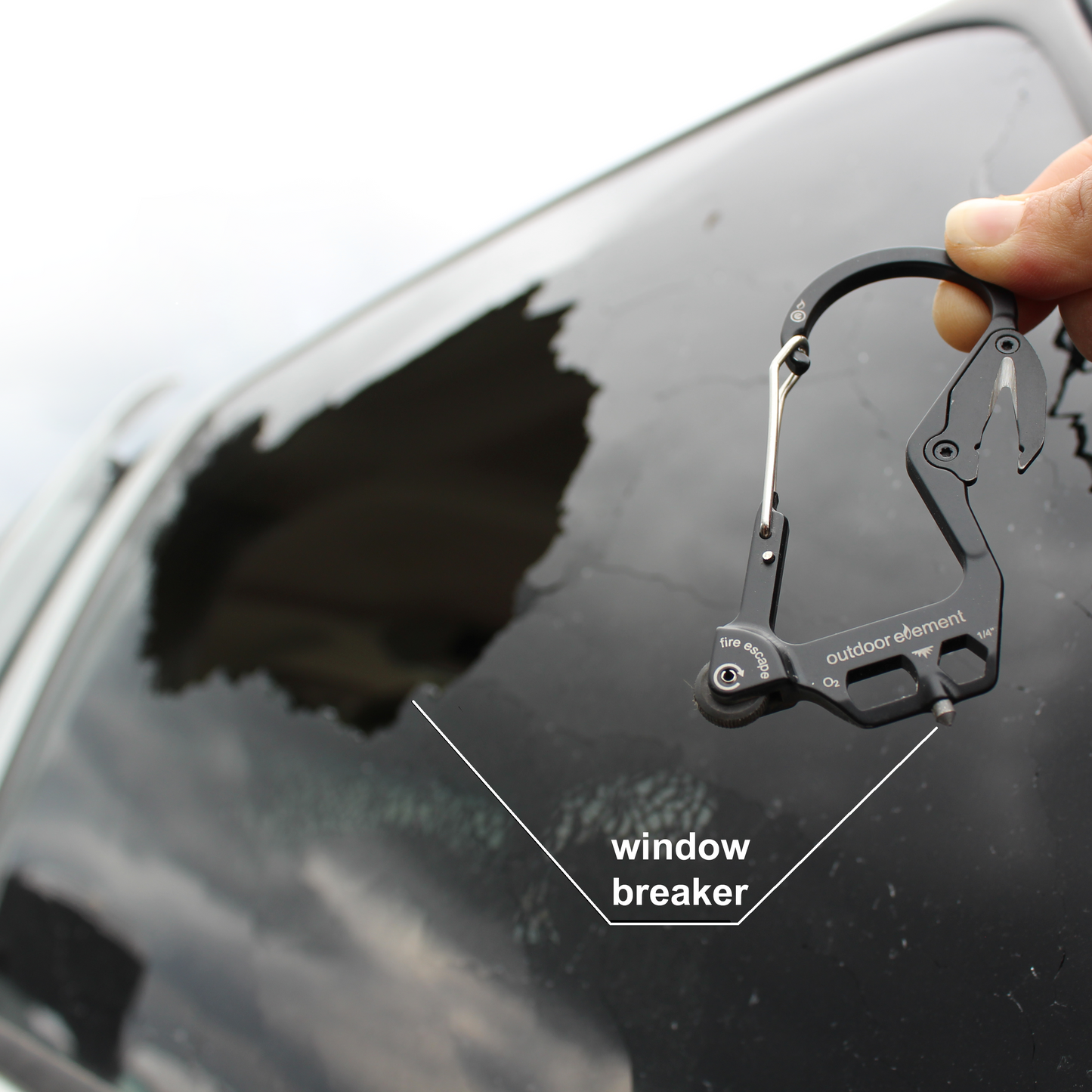 Outdoor Element Fire Escape: Fire-Starting Multitool Carabiner