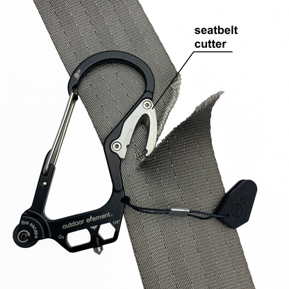 Outdoor Element Fire Escape: Fire-Starting Multitool Carabiner