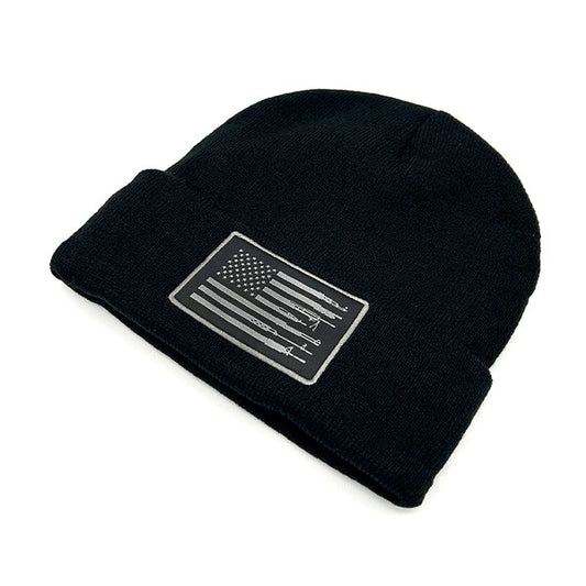 Shield Republic Firearm Flag Beanie Woven Patch Beanie