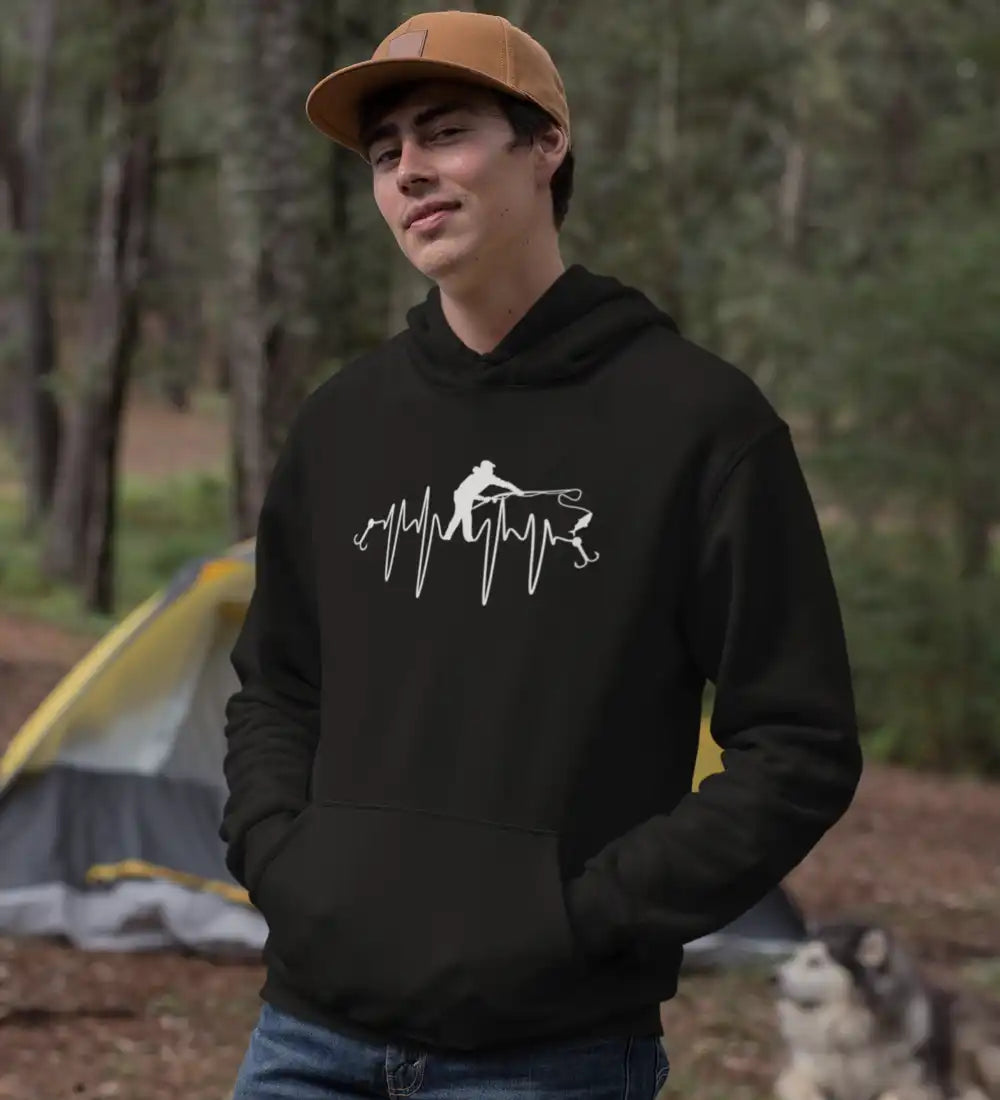 Outdoorzees Fishing Heart Beat Unisex Hoodie