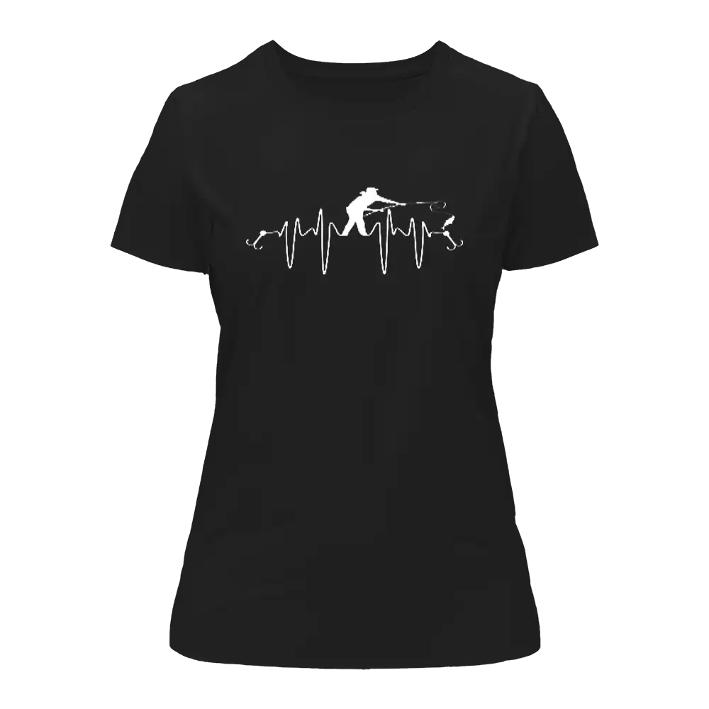 Outdoorzees Fishing Heart Beat T-Shirt for Women