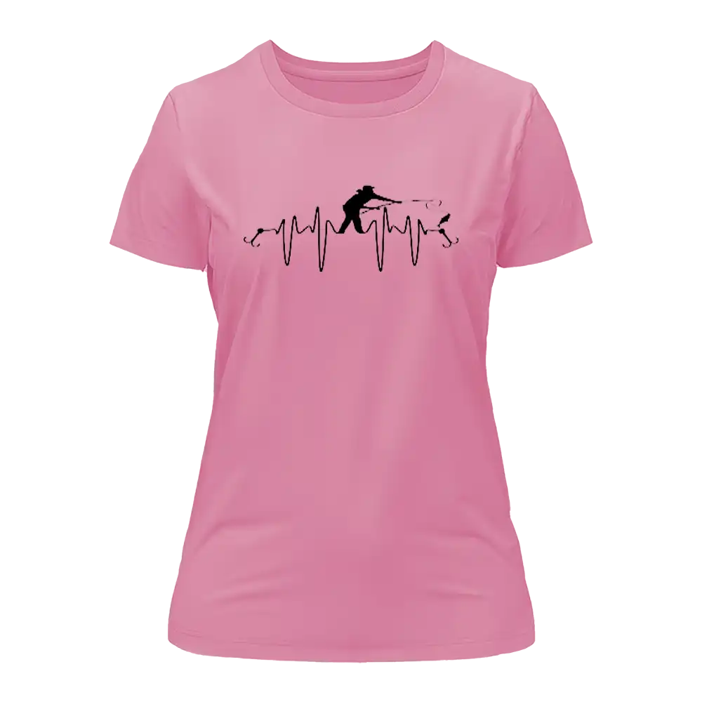 Outdoorzees Fishing Heart Beat T-Shirt for Women