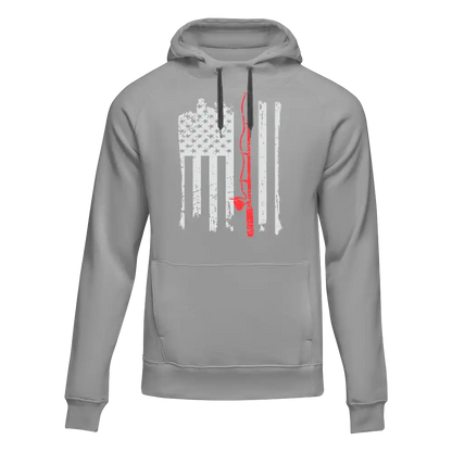 Outdoorzees Fishing Rod American Flag Unisex Hoodie