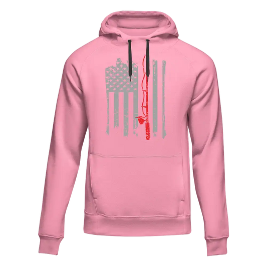 Outdoorzees Fishing Rod American Flag Unisex Hoodie