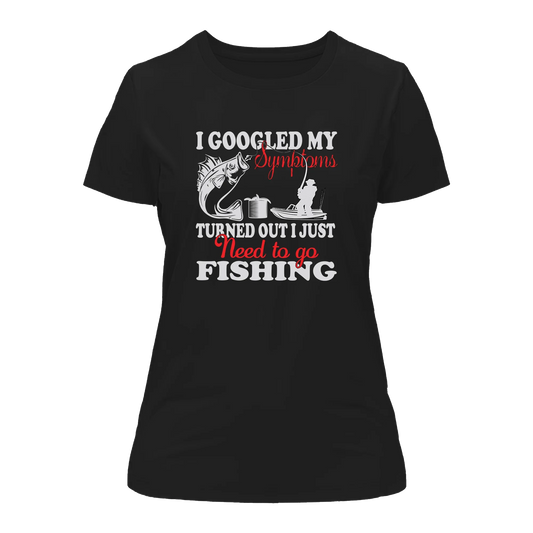 Outdoorzees Fishing Symptoms T-Shirt for Women