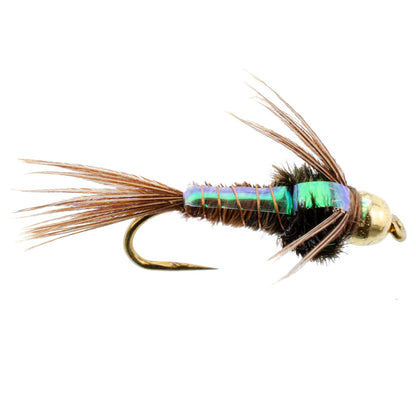 The Fly Fishing Place Barbless Bead Head Flashback Pheasant Tail Nymph Fly 1 Dozen Flies Hook Size 12