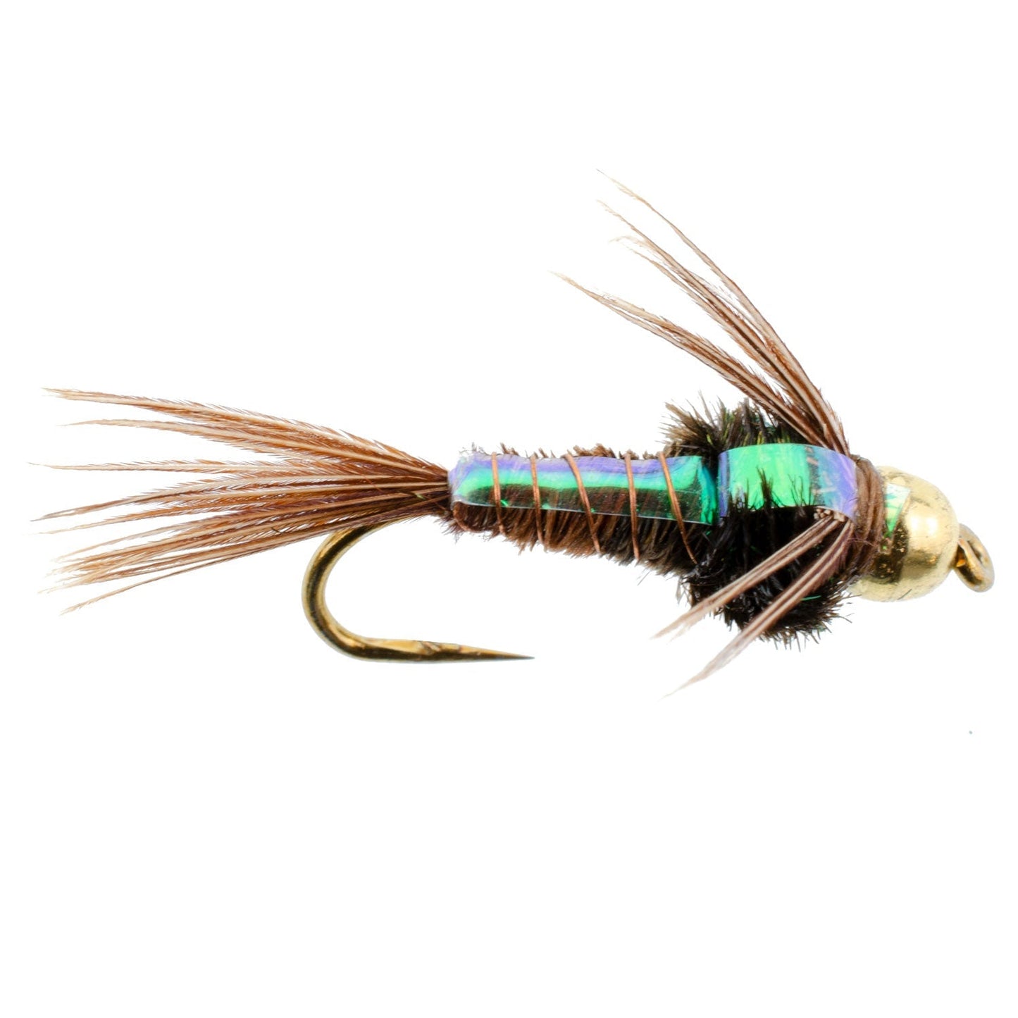 The Fly Fishing Place Barbless Bead Head Flashback Pheasant Tail Nymph Fly 6 Flies Hook Size 12