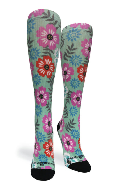 Crazy Compression Floral Details - (Standard & Extra Wide)