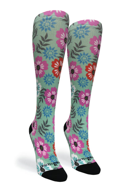 Crazy Compression Floral Details - (Standard & Extra Wide)