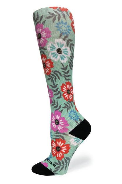 Crazy Compression Floral Details - (Standard & Extra Wide)