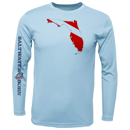 Saltwater Born Key West, FL Florida Diver Long Sleeve UPF 50+ Dry-Fit Shirt