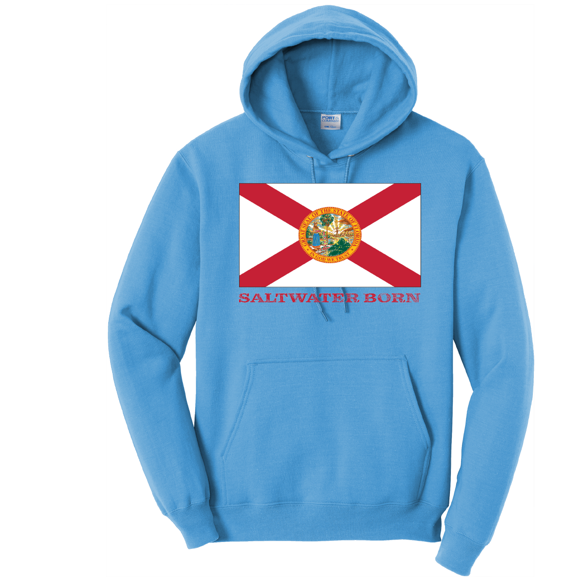 Saltwater Born Florida Flag Cotton Hoodie