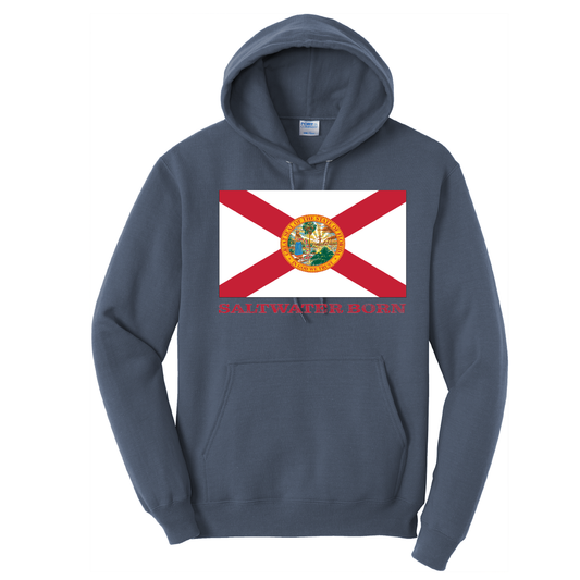 Saltwater Born Florida Flag Cotton Hoodie