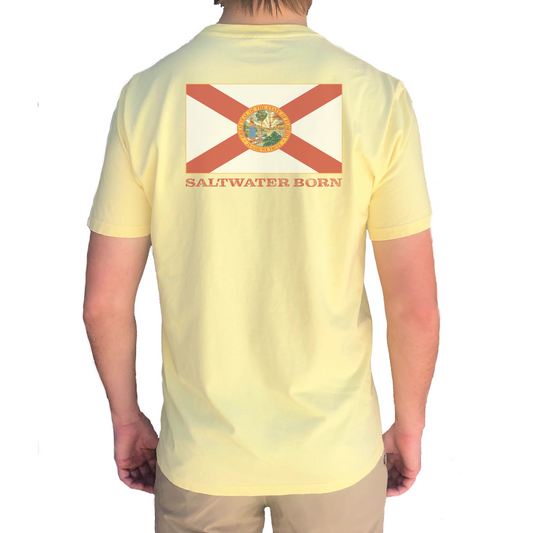 Saltwater Born Key West, Florida Flag Tee