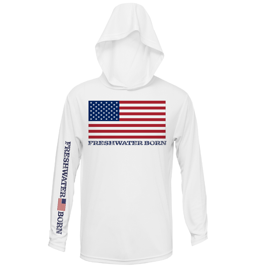 Saltwater Born Florida USA Freshwater Born Men's Long Sleeve UPF 50+ Dry-Fit Hoodie