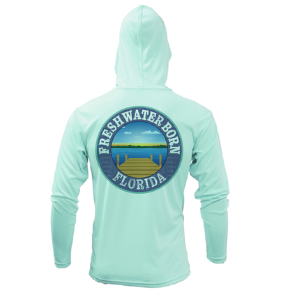 Saltwater Born Florida USA Freshwater Born Men's Long Sleeve UPF 50+ Dry-Fit Hoodie