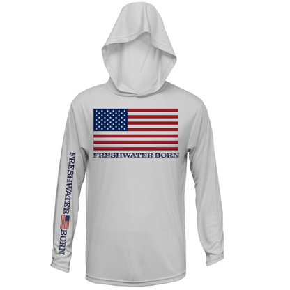 Saltwater Born Florida USA Freshwater Born Men's Long Sleeve UPF 50+ Dry-Fit Hoodie