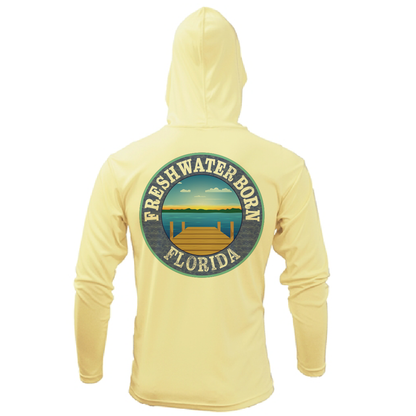 Saltwater Born Florida USA Freshwater Born Men's Long Sleeve UPF 50+ Dry-Fit Hoodie