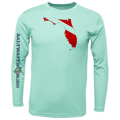 Saltwater Born Key West, FL Florida Diver Long Sleeve UPF 50+ Dry-Fit Shirt
