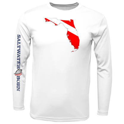 Saltwater Born Key West, FL Florida Diver Long Sleeve UPF 50+ Dry-Fit Shirt