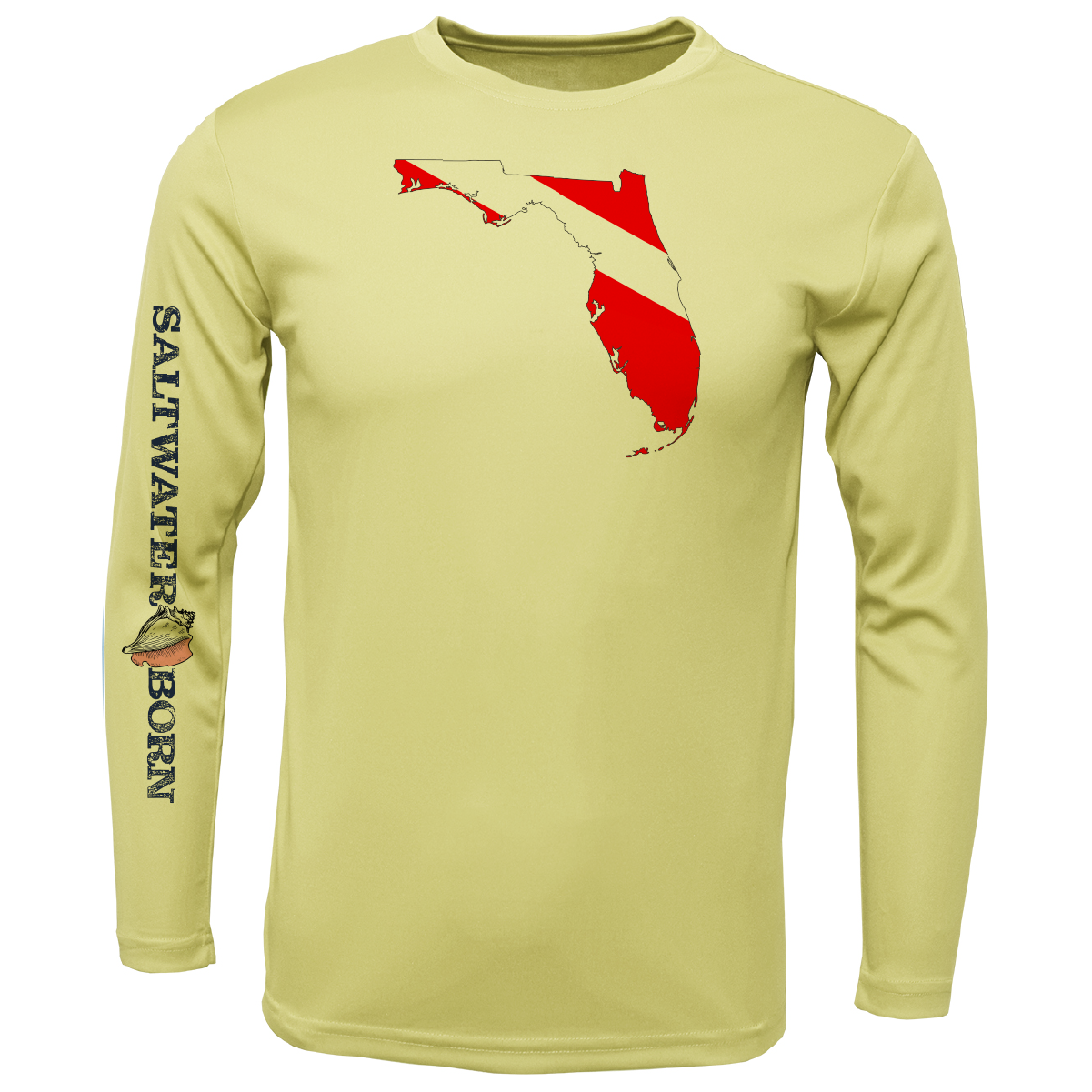 Saltwater Born Key West, FL Florida Diver Long Sleeve UPF 50+ Dry-Fit Shirt
