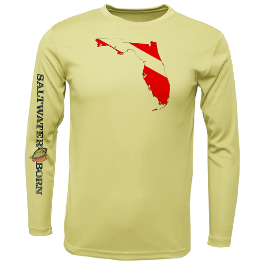 Saltwater Born Key West, FL Florida Diver Long Sleeve UPF 50+ Dry-Fit Shirt