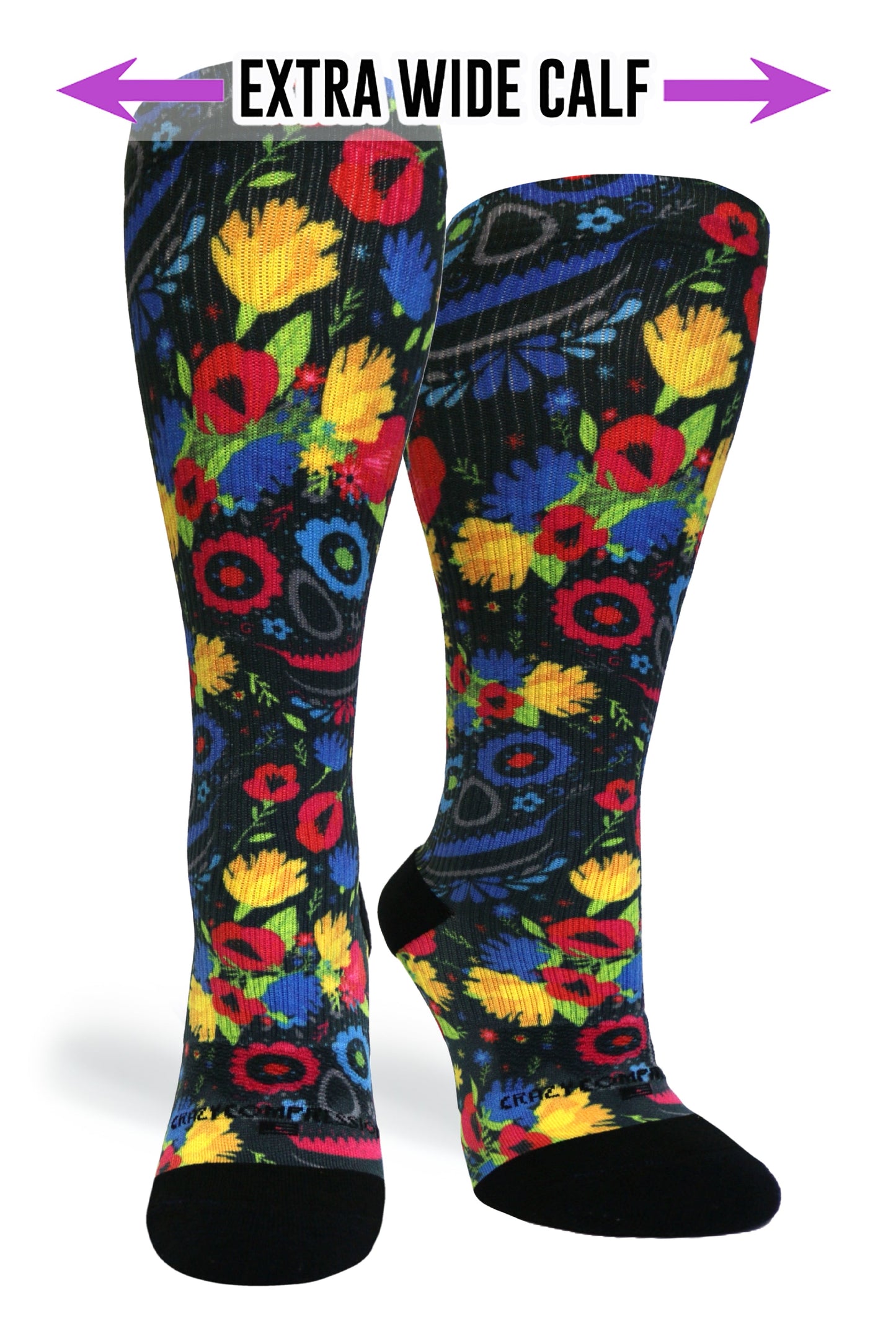 Crazy Compression Flower Faces - (Standard & Extra Wide)