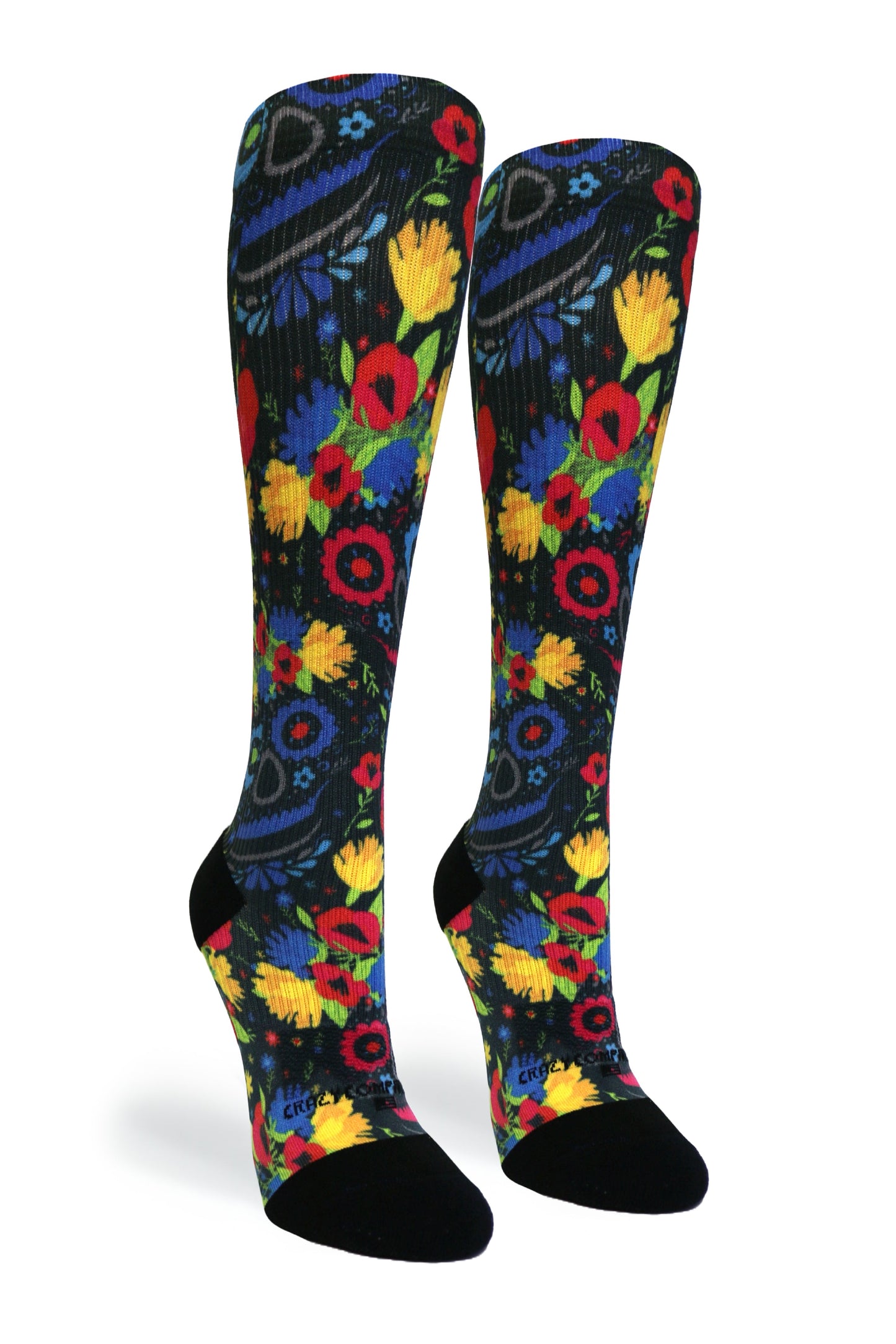 Crazy Compression Flower Faces - (Standard & Extra Wide)