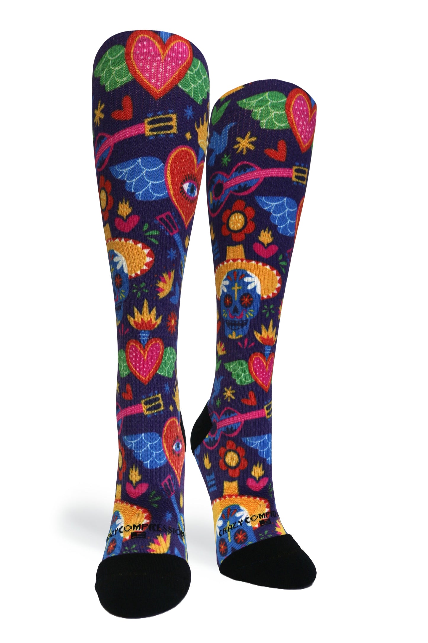 Crazy Compression Flying Hearts - (Standard & Extra Wide)