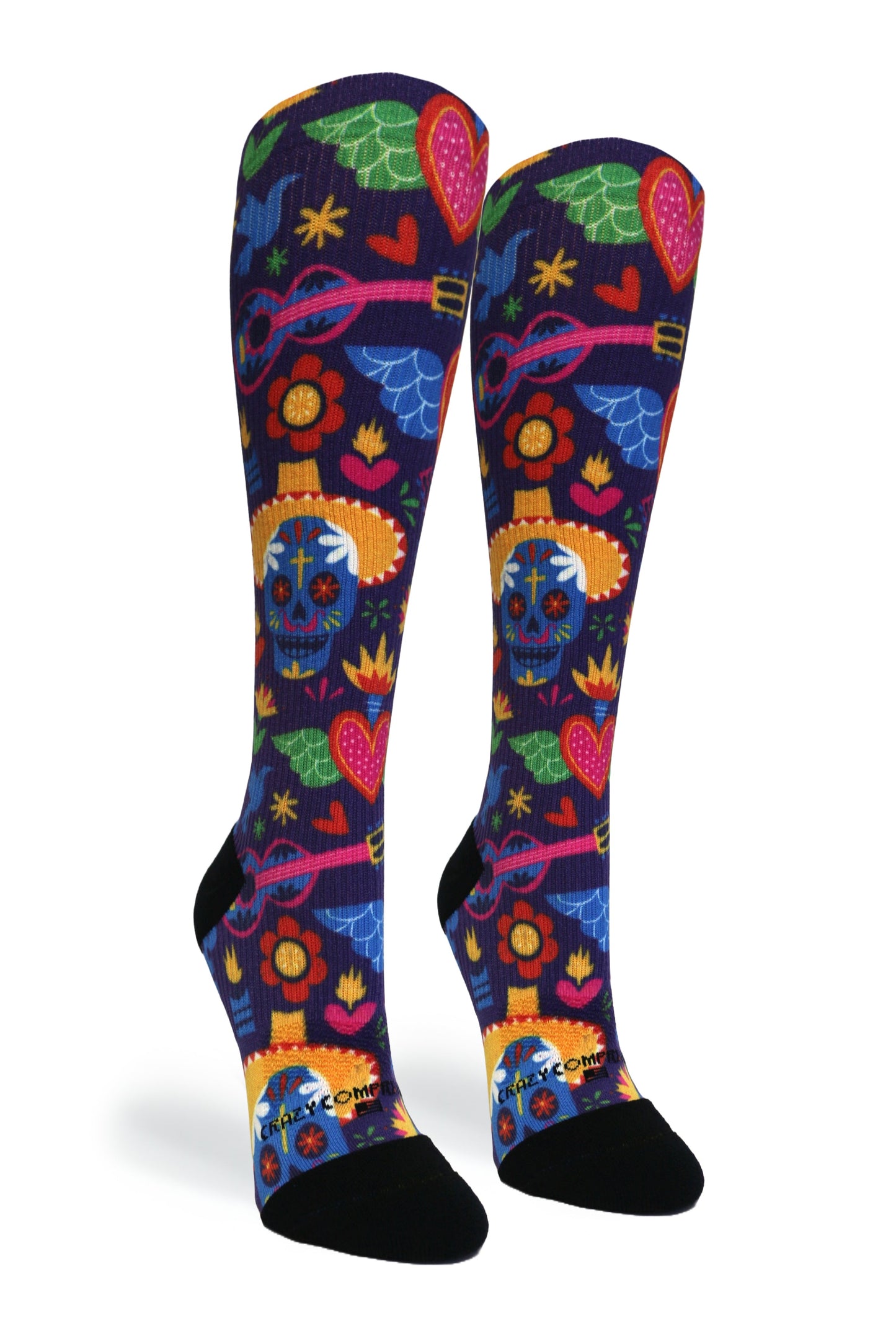 Crazy Compression Flying Hearts - (Standard & Extra Wide)