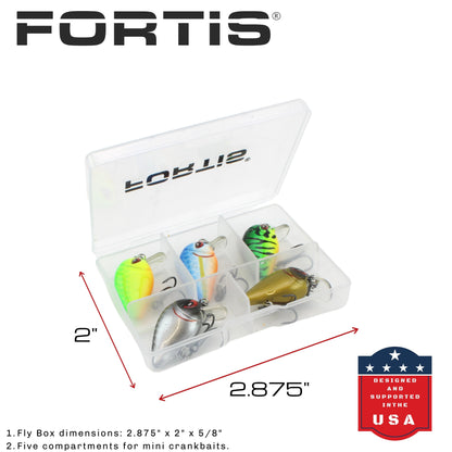 Fortis Mini Crankbait Assortment 5 with 5 Mini Crankbait Lures