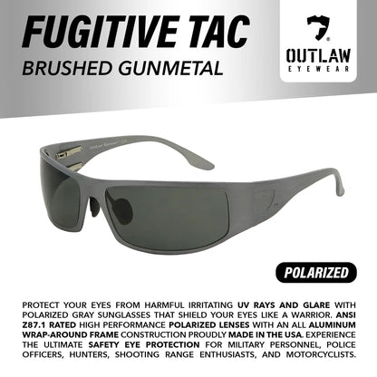 Outlaw Eyewear - Fugitive TAC Brushed GunMetal Vortex Box Bundle