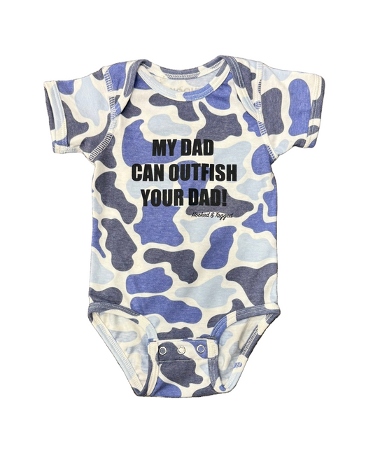 Hooked & Tagged  - "My Dad Can Outfish Your Dad" Onesie