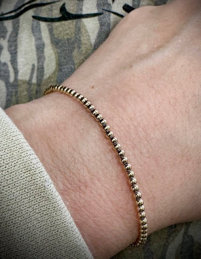 AF Waterfowl 14K Gold Filled and Camo Color Seed Bead Stretch Bracelets