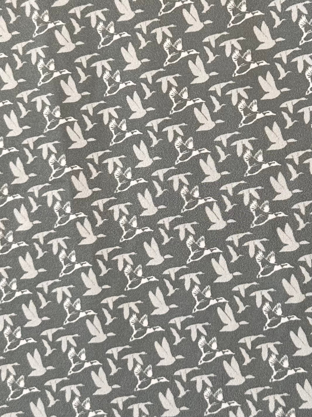 American Flyway Waterfowl Grey with White Flying Ducks Polo