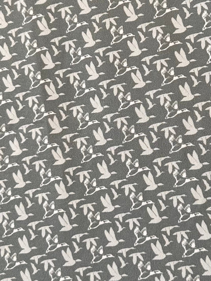 American Flyway Waterfowl Grey with White Flying Ducks Polo