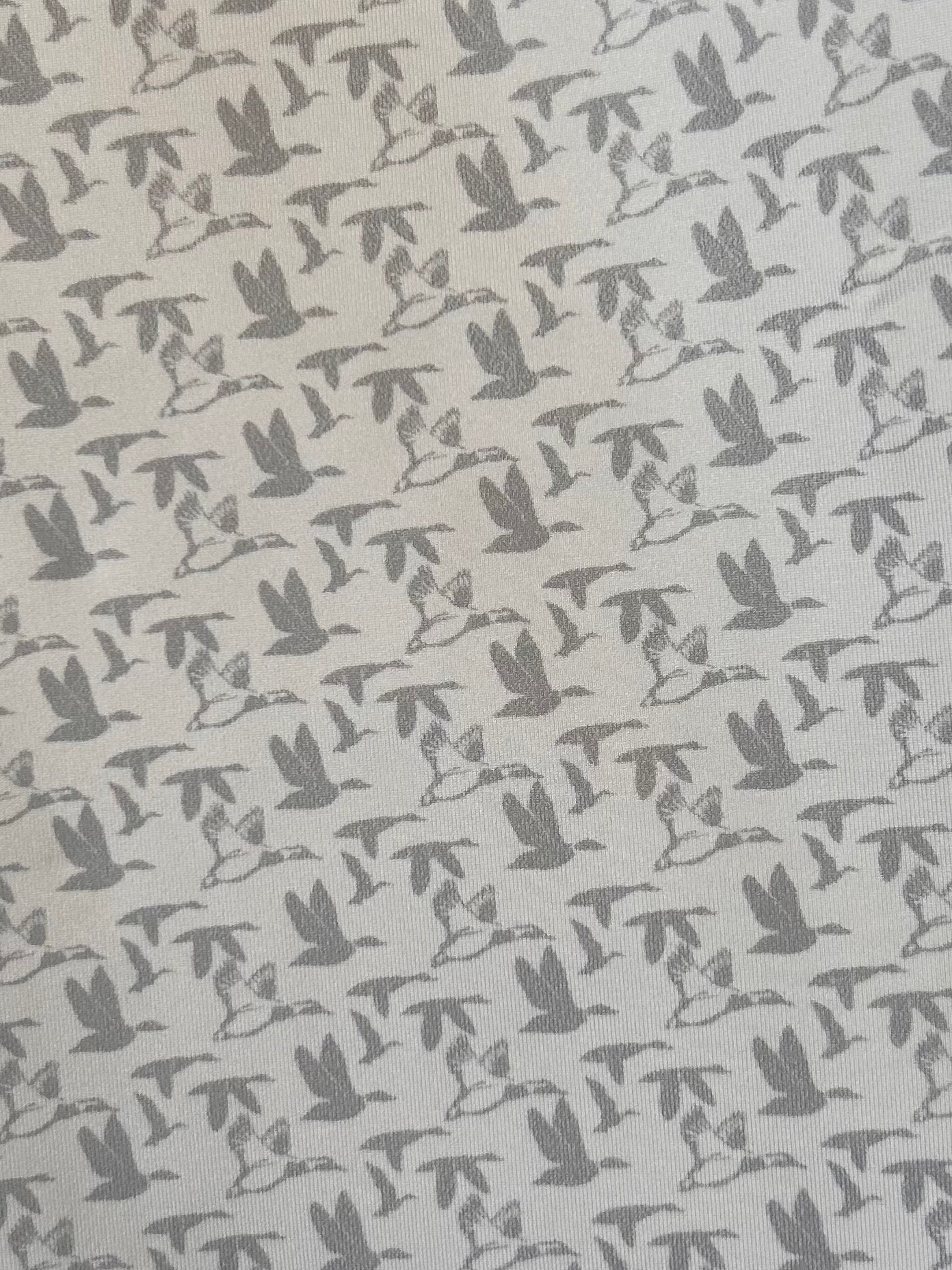 American Flyway Waterfowl AFW White with Grey Flying Ducks Polo