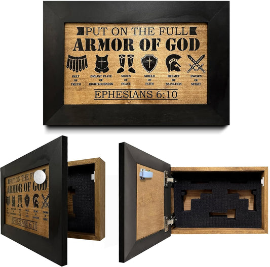 Bellewood Designs - Hidden Gun Cabinet Put On The Full Armor Of God