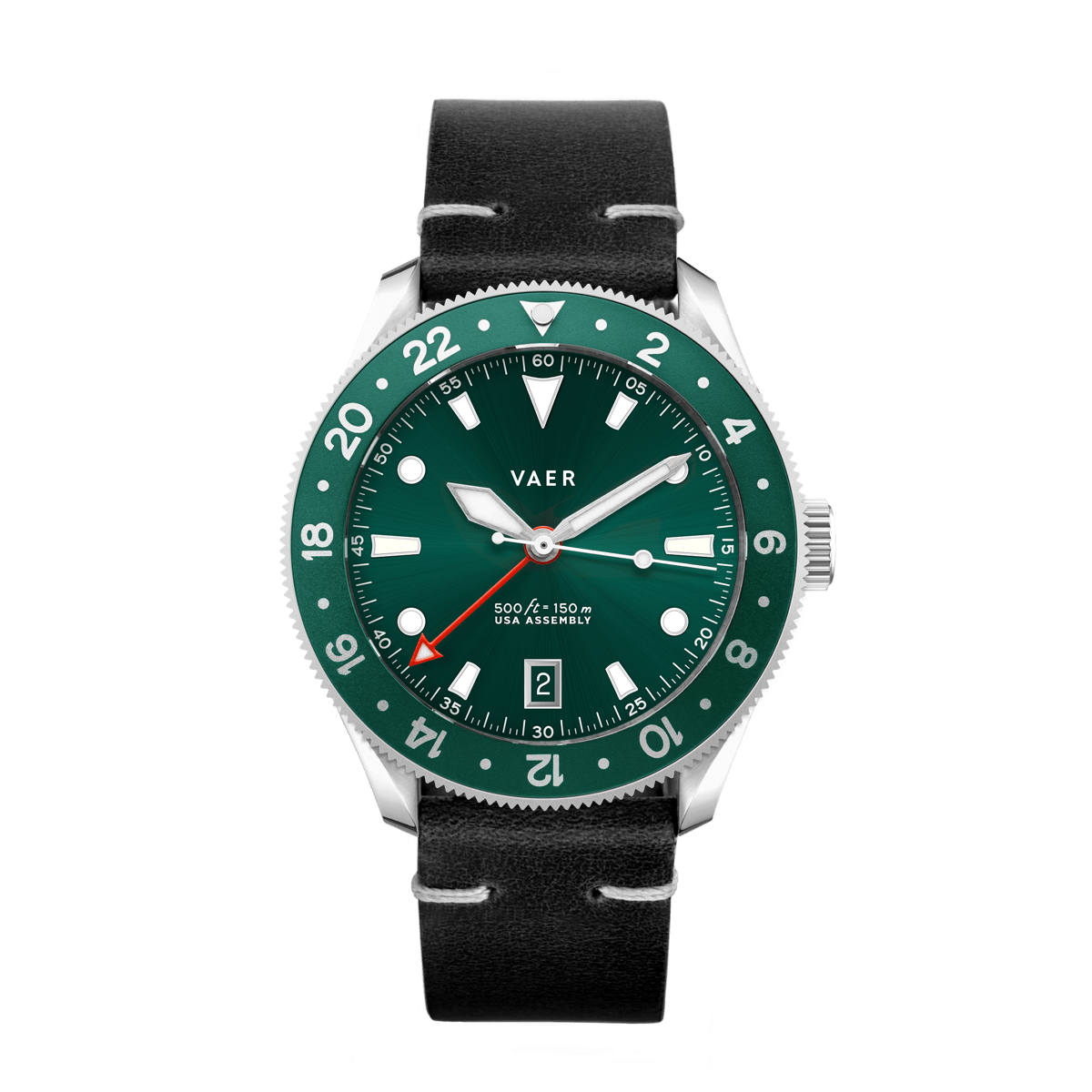 Vaer Watches G2 Meridian Green GMT - 39mm USA