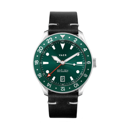 Vaer Watches G2 Meridian Green GMT - 39mm USA