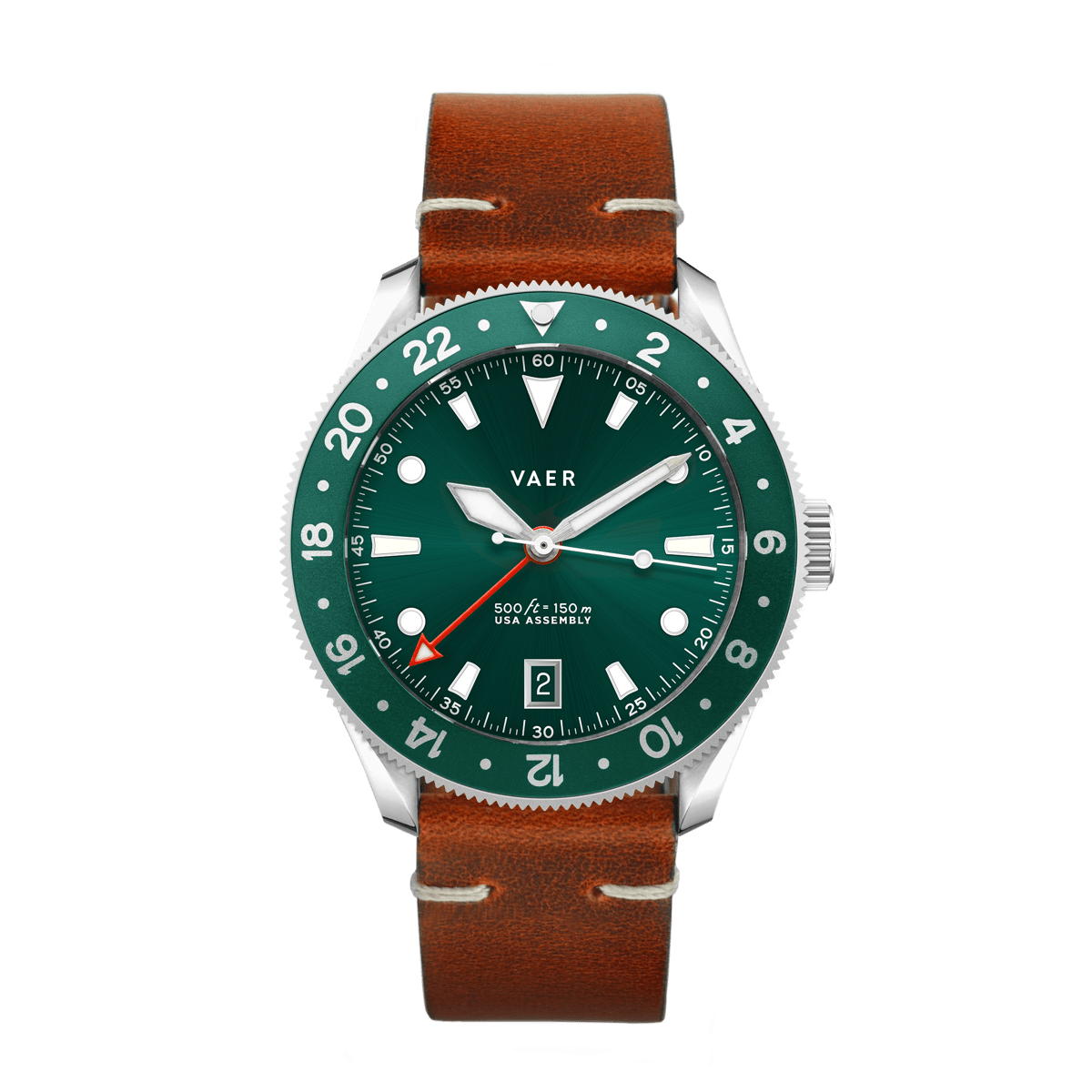 Vaer Watches G2 Meridian Green GMT - 39mm USA