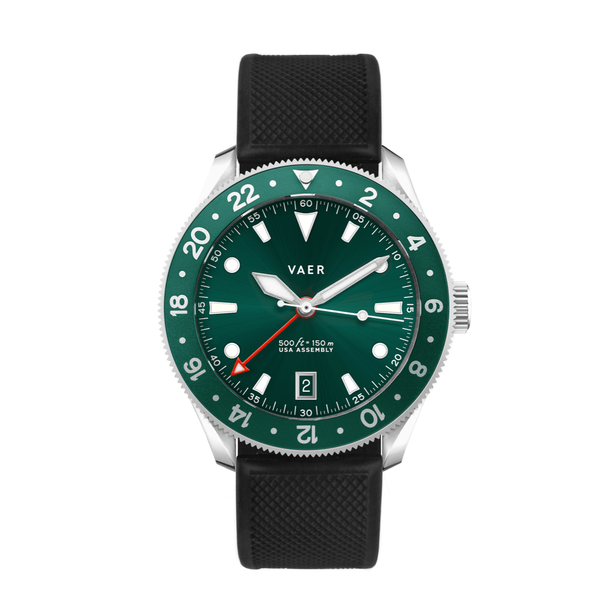 Vaer Watches G2 Meridian Green GMT - 39mm USA