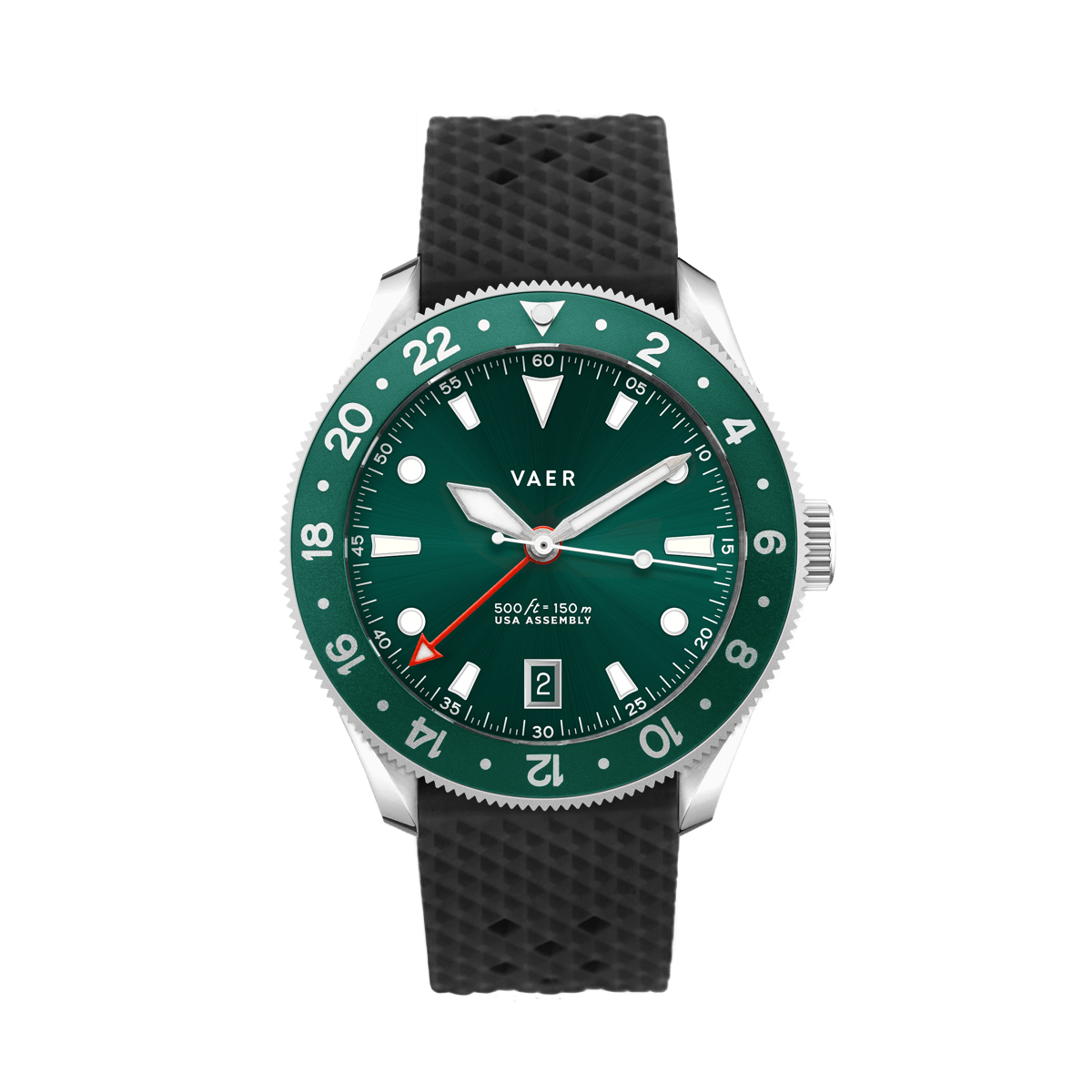 Vaer Watches G2 Meridian Green GMT - 39mm USA