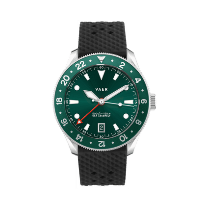 Vaer Watches G2 Meridian Green GMT - 39mm USA