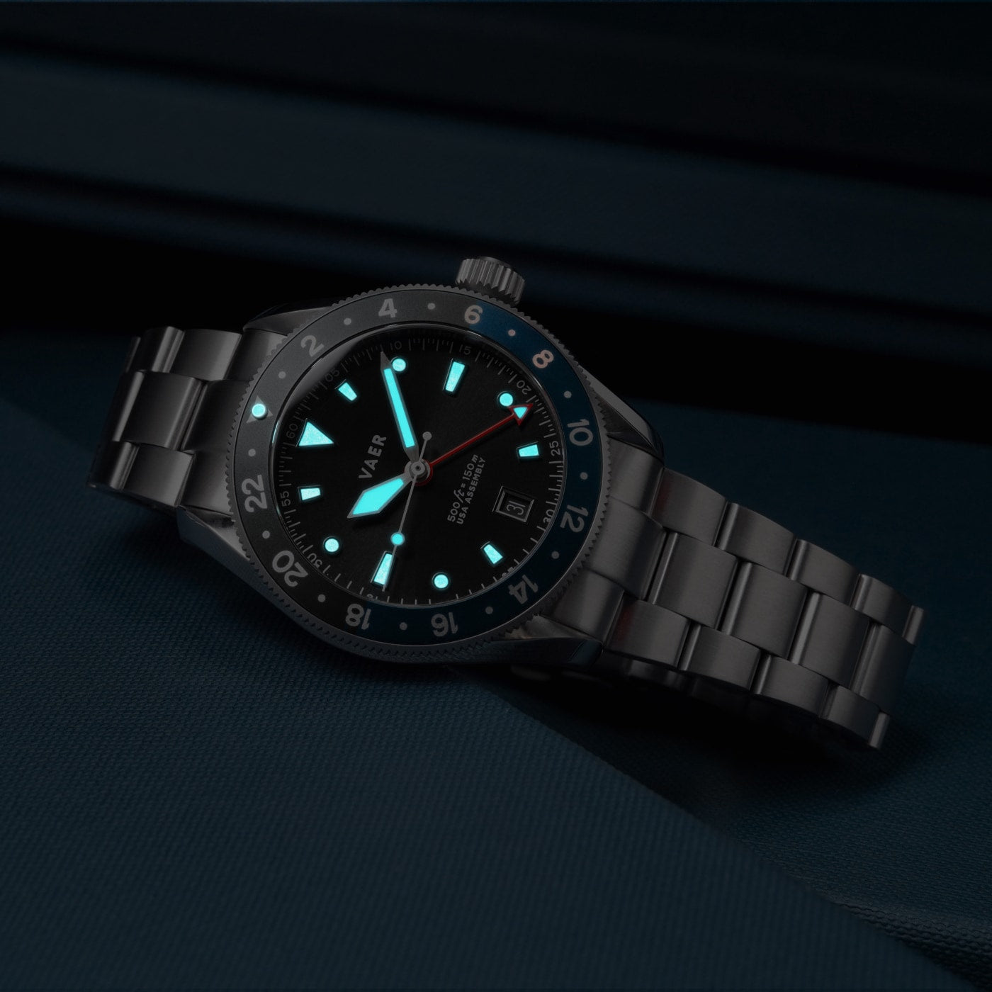 Vaer Watches G2 Meridian Navy/Black GMT - 39mm USA